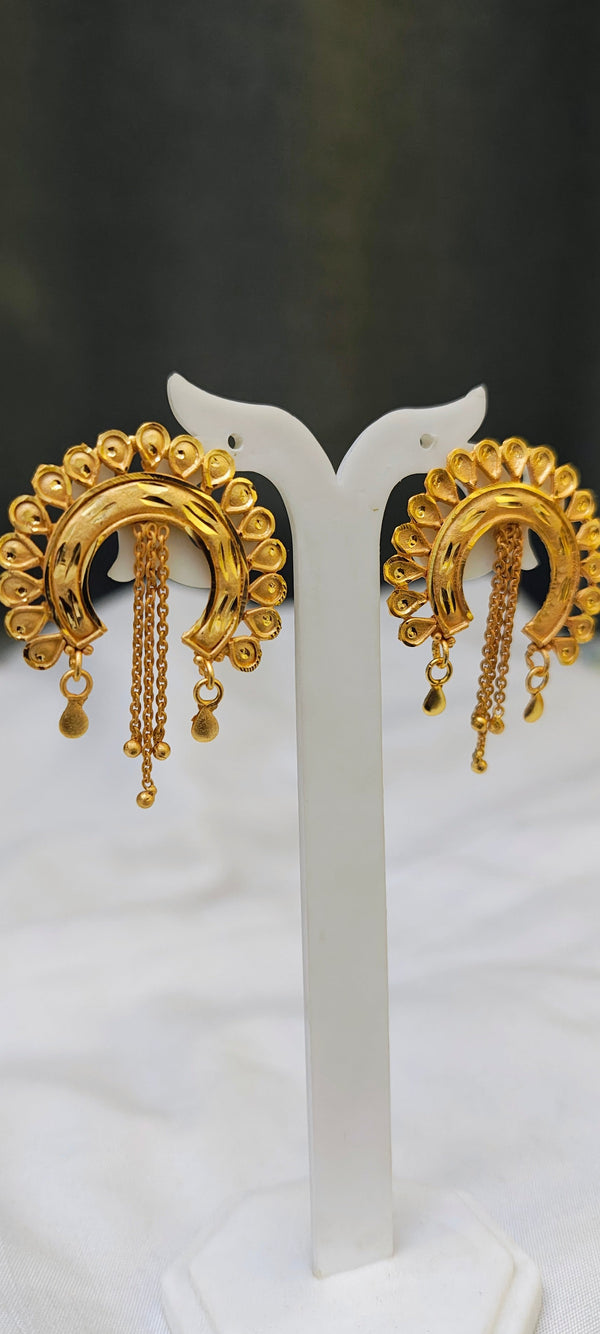 Earring chandbali 24crt gold plated