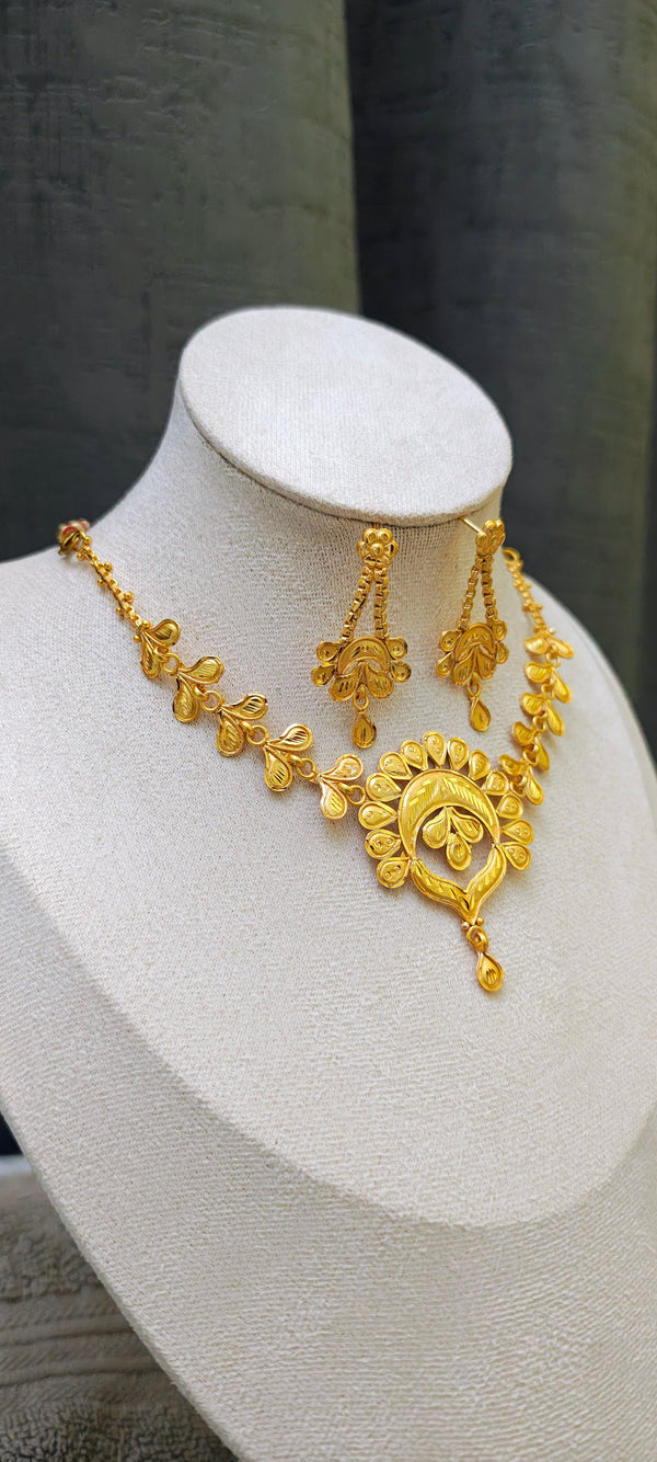 Chokar necklace, 24crt gold plated