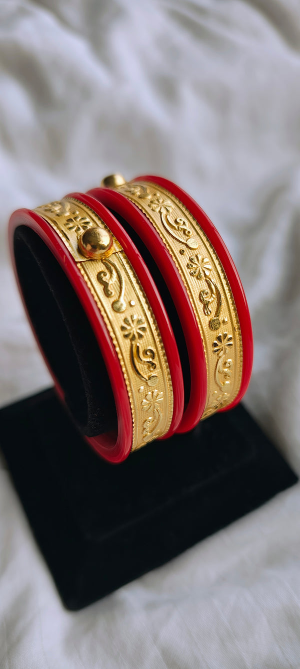 Pola bangle 24 crt gold plated