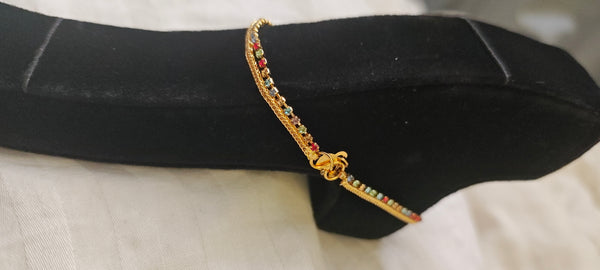 Payel golden plated multi colour stone