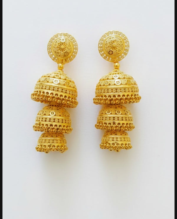 Jhumka earrings 24crt Gold plated