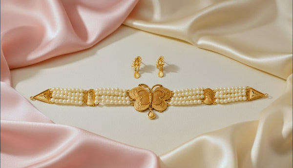 Pearl Chokar set 24crt gold plated