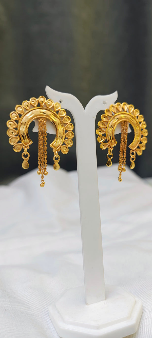 Earring chandbali 24crt gold plated