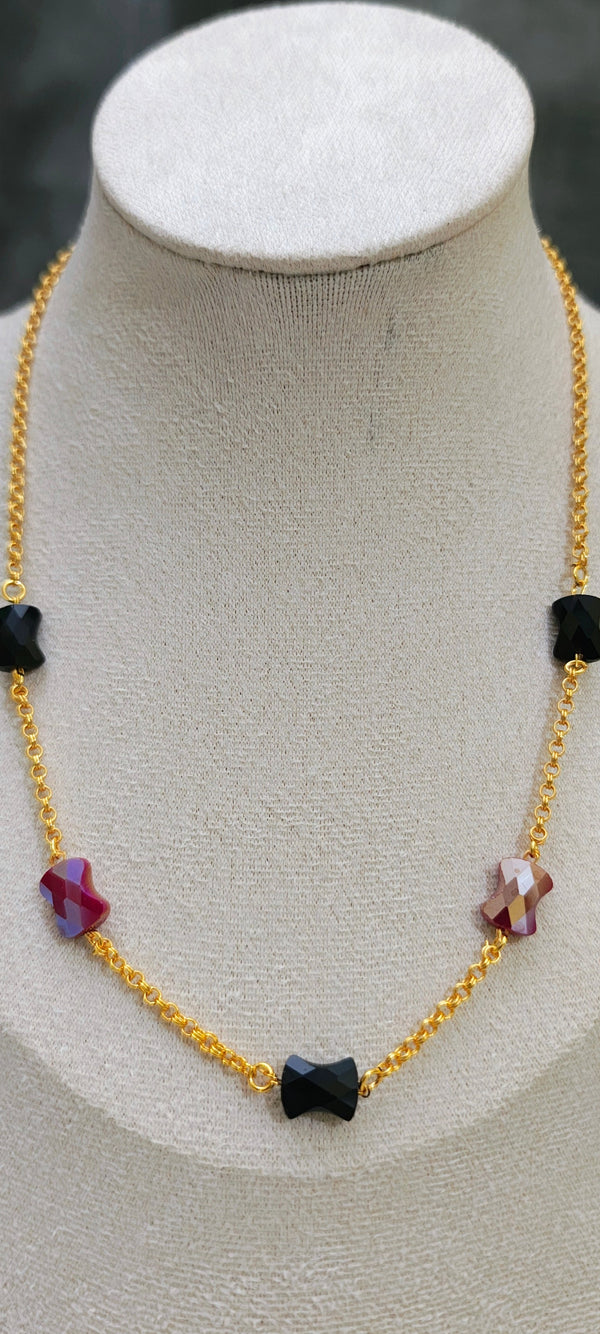 Chain with black ruby stone