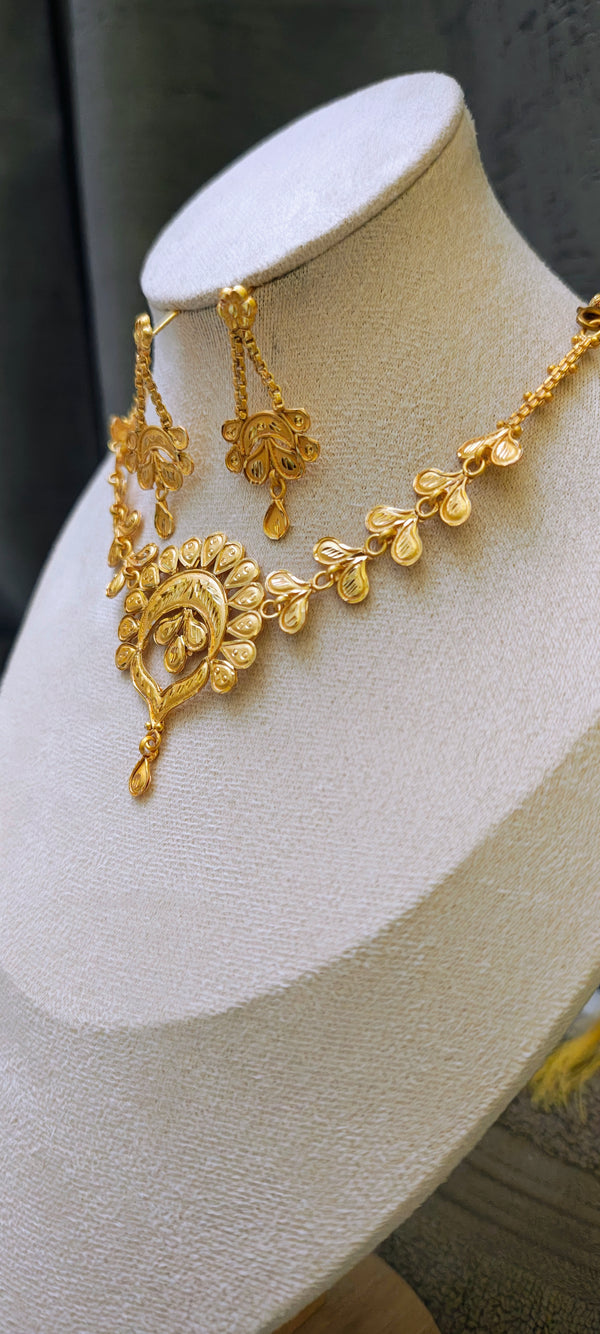 Chokar necklace, 24crt gold plated
