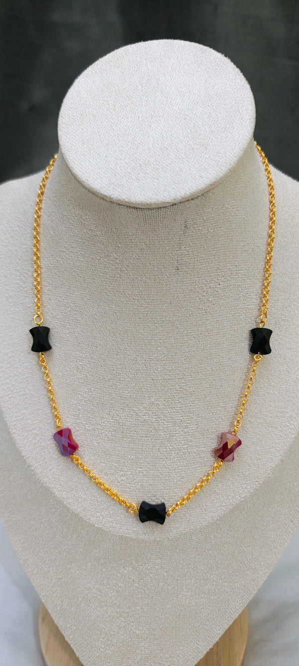 Chain with black ruby stone