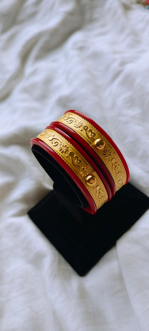 Pola bangle 24 crt gold plated