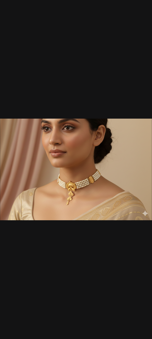 Pearl Chokar set 24 crt gold plated