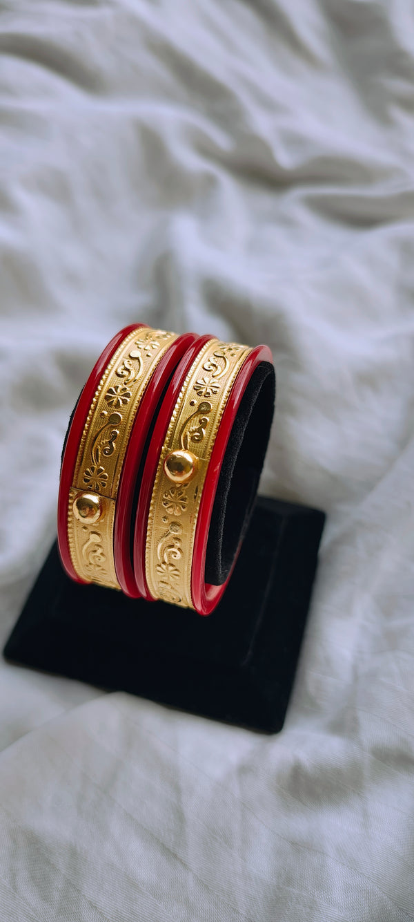 Pola bangle 24 crt gold plated