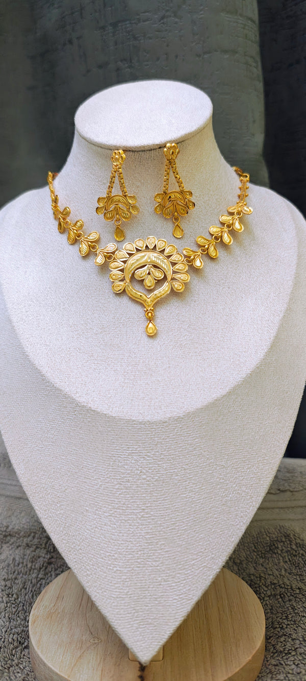 Chokar necklace, 24crt gold plated