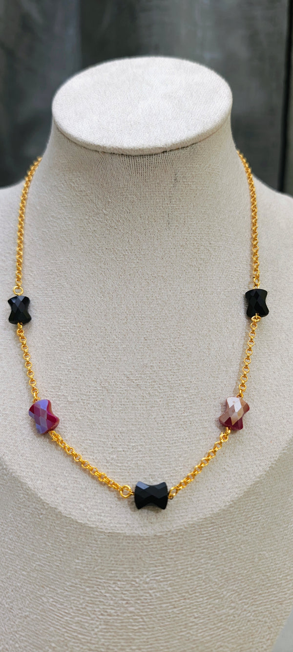 Chain with black ruby stone