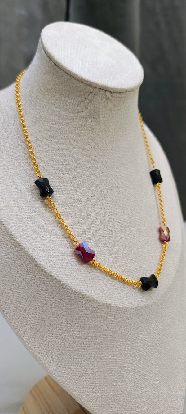 Chain with black ruby stone