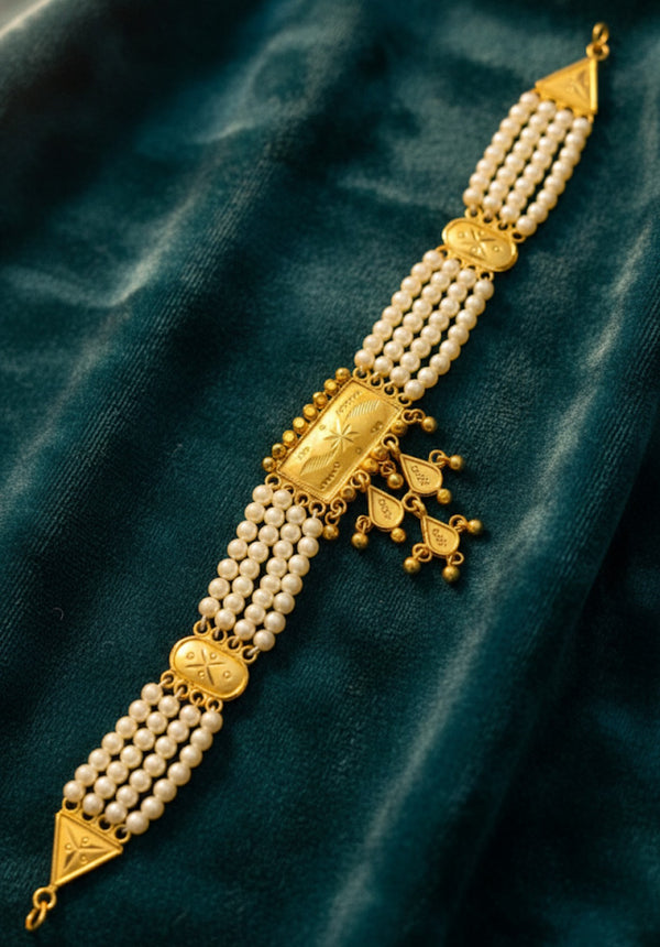 Pearl Chokar set 24 crt gold plated
